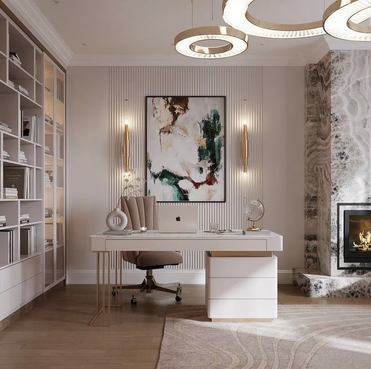 Managing Director Suite with Executive Desk with Leather Blotter & Cable Hub #116